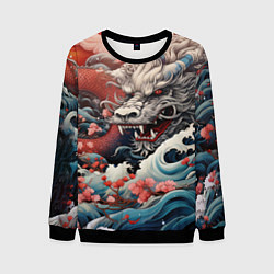 Свитшот мужской Морской дракон Irezumi, цвет: 3D-черный