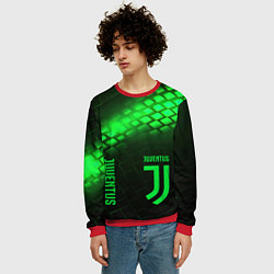 Свитшот мужской Juventus green logo neon, цвет: 3D-красный — фото 2