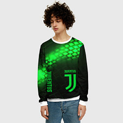 Свитшот мужской Juventus green logo neon, цвет: 3D-белый — фото 2