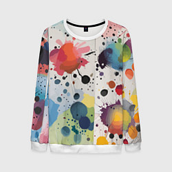 Свитшот мужской Colorful blots - vogue - abstraction, цвет: 3D-белый