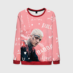 Свитшот мужской Lil Peep тату розовый, цвет: 3D-красный