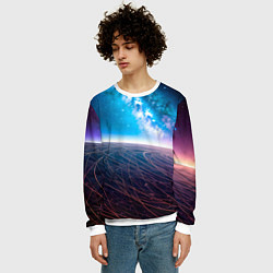 Свитшот мужской Удивительный млечный путь, цвет: 3D-белый — фото 2