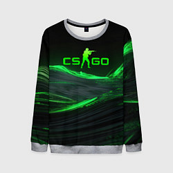 Свитшот мужской CSGO neon green logo, цвет: 3D-меланж