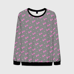 Свитшот мужской Паттерн - Барби и серый фон, цвет: 3D-черный
