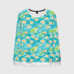 Мужской свитшот Кувшинки и лягушки