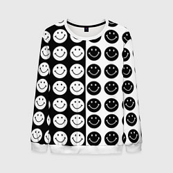 Свитшот мужской Smiley black and white, цвет: 3D-белый