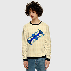 Свитшот мужской Космическая станция из синего металла, цвет: 3D-черный — фото 2