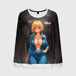 Свитшот мужской Fallout anime girl, цвет: 3D-белый