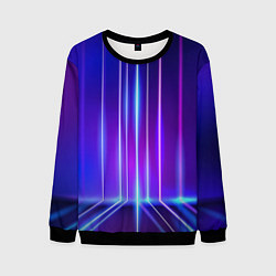 Свитшот мужской Neon glow - vaporwave - strips, цвет: 3D-черный