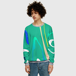 Свитшот мужской Абстрактное изображение, линии, цвет: 3D-меланж — фото 2