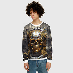 Свитшот мужской Скелет-киборг, цвет: 3D-белый — фото 2