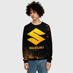 Свитшот мужской Suzuki - gold gradient, цвет: 3D-черный — фото 2