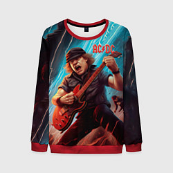 Свитшот мужской ACDC rock music, цвет: 3D-красный