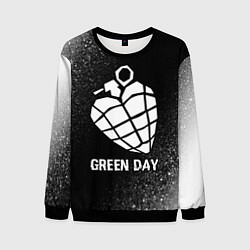 Свитшот мужской Green Day glitch на темном фоне, цвет: 3D-черный