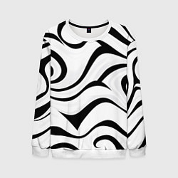 Свитшот мужской Анималистическая абстракция зебры, цвет: 3D-белый