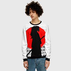 Свитшот мужской Ёриичи - клинок рассекающий демонов - силуэт, цвет: 3D-черный — фото 2