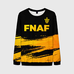 Свитшот мужской FNAF - gold gradient: символ сверху, цвет: 3D-черный