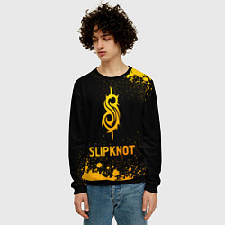 Свитшот мужской Slipknot - gold gradient, цвет: 3D-черный — фото 2