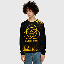 Свитшот мужской Elden Ring - gold gradient, цвет: 3D-черный — фото 2