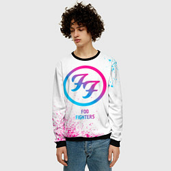 Свитшот мужской Foo Fighters neon gradient style, цвет: 3D-черный — фото 2