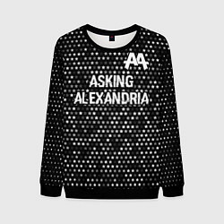Свитшот мужской Asking Alexandria glitch на темном фоне: символ св, цвет: 3D-черный