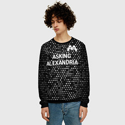 Свитшот мужской Asking Alexandria glitch на темном фоне: символ св, цвет: 3D-черный — фото 2