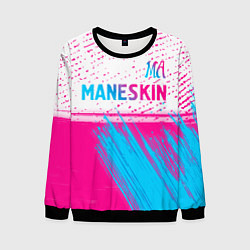 Свитшот мужской Maneskin neon gradient style: символ сверху, цвет: 3D-черный