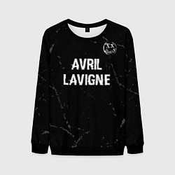 Мужской свитшот Avril Lavigne glitch на темном фоне: символ сверху