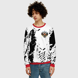 Свитшот мужской Россия спорт краски герб, цвет: 3D-красный — фото 2