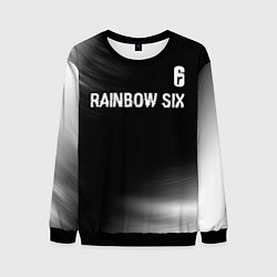 Свитшот мужской Rainbow Six glitch на темном фоне: символ сверху, цвет: 3D-черный