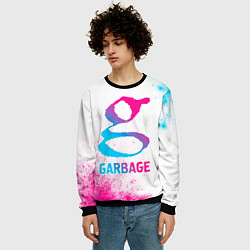 Свитшот мужской Garbage neon gradient style, цвет: 3D-черный — фото 2