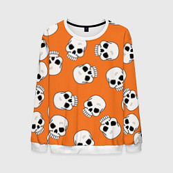 Свитшот мужской Черепки для хэллоуина, цвет: 3D-белый