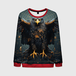 Свитшот мужской Орёл с расправленными крыльями, цвет: 3D-красный