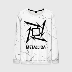 Свитшот мужской Metallica glitch на светлом фоне, цвет: 3D-белый
