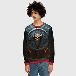 Свитшот мужской Викингский герб, цвет: 3D-красный — фото 2