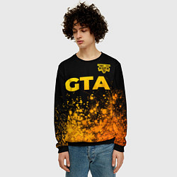 Свитшот мужской GTA - gold gradient посередине, цвет: 3D-черный — фото 2
