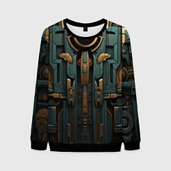 Свитшот мужской Абстрактный узор в египетском стиле, цвет: 3D-черный