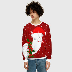 Свитшот мужской Лама - альпака с леденцом, цвет: 3D-белый — фото 2