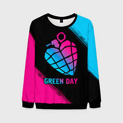 Свитшот мужской Green Day - neon gradient, цвет: 3D-черный