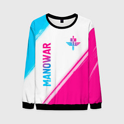 Мужской свитшот Manowar neon gradient style вертикально