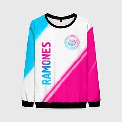 Свитшот мужской Ramones neon gradient style вертикально, цвет: 3D-черный