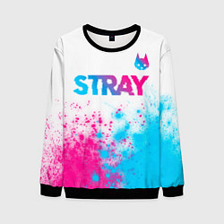 Свитшот мужской Stray neon gradient style посередине, цвет: 3D-черный