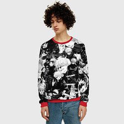 Свитшот мужской Сатору Годжо - Магическая Битва, цвет: 3D-красный — фото 2