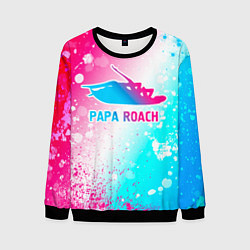 Свитшот мужской Papa Roach neon gradient style, цвет: 3D-черный