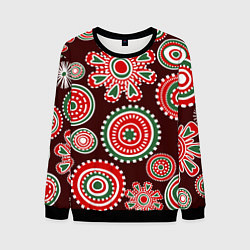 Мужской свитшот Новогодний принт красный