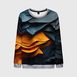 Мужской свитшот Темная текстура с желтой вставкой