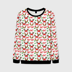 Свитшот мужской Новогодний гном с рогами, цвет: 3D-черный