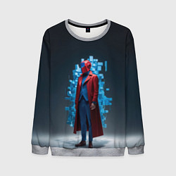 Свитшот мужской Стиляга в красном шлеме, цвет: 3D-меланж