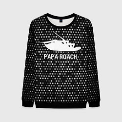 Свитшот мужской Papa Roach glitch на темном фоне, цвет: 3D-черный