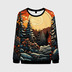 Свитшот мужской Волшебная роспись, цвет: 3D-черный